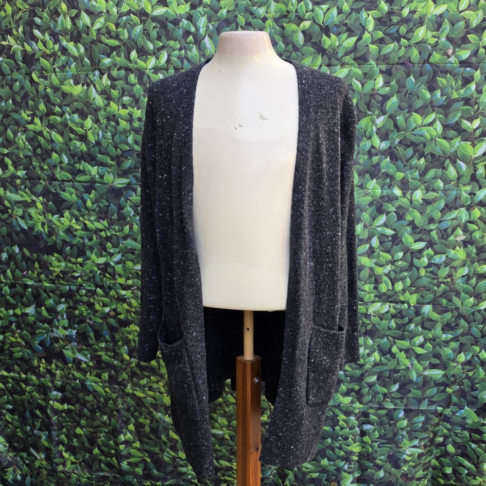 Madewell Speckled Open Front Cardigan Sweater Women's Medium Longline